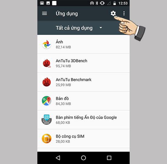 Vào cài đặt ứng dụng